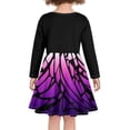 thumbnail image 3 of FKELYI Purple Butterfly Long Sleeve Dresses Leisure Round Neck Kids Midi Sundress for Girls Durable Party Teen Dresses Long Sleeve Aged 15-16 Years, 3 of 4