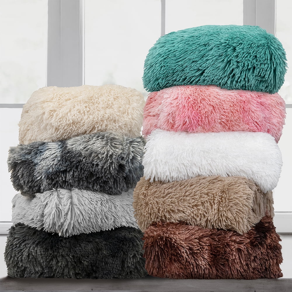 PAVILIA Soft Fluffy Faux Fur Throw Blanket Twin White Shaggy Furry Warm Sherpa Blanket Fleece Throw for Bed Sofa Couch Decorative Fuzzy Plush Comfy Thick Throw Blanket 60x80 Inches Walmart