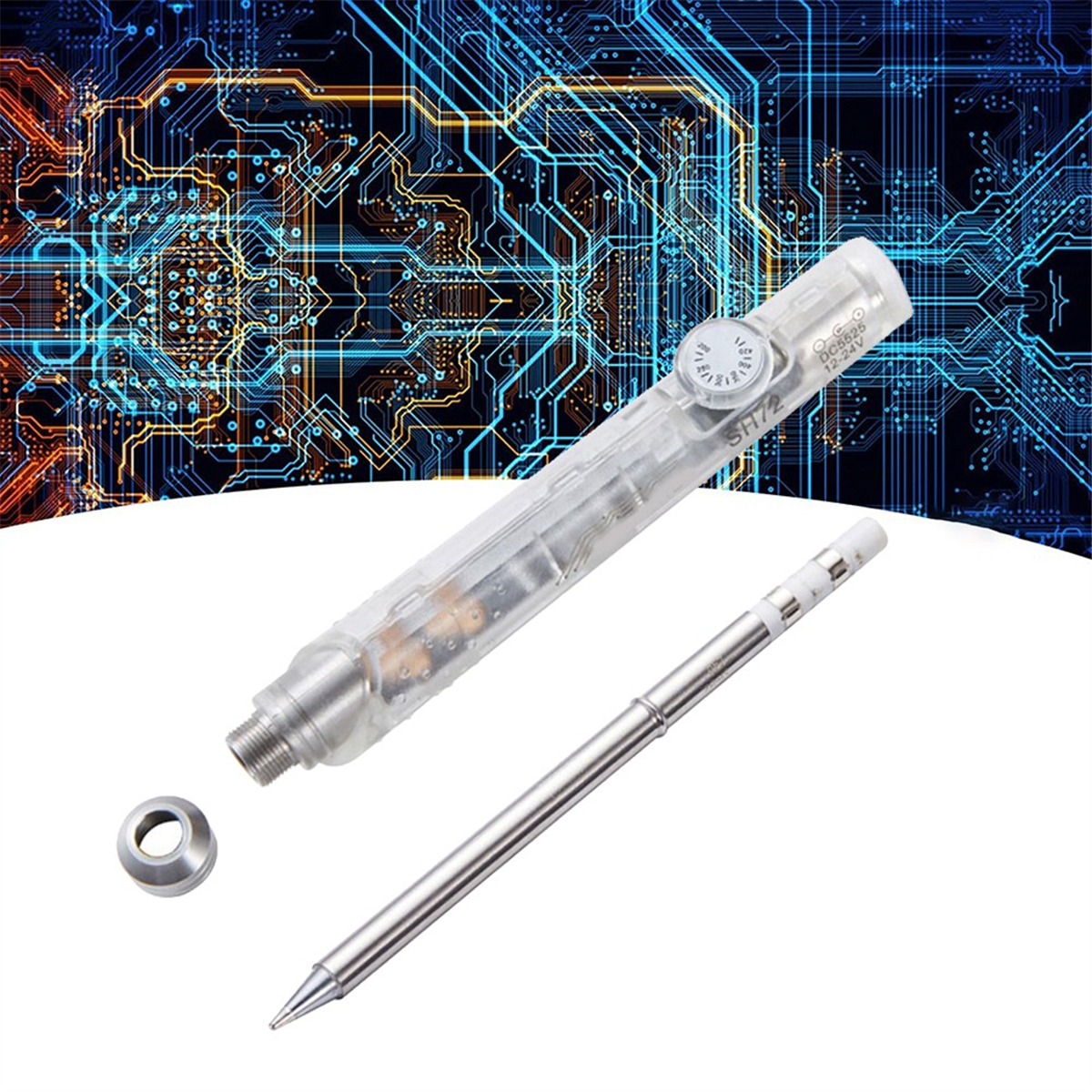 SH72 Soldering Iron 65W 12-24V 220-400℃ Adjustable Temperature SH72 B2 Welding Tool Not T12 Transparent White,1x Soldering Iron,Transparent White