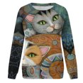 thumbnail image 4 of Hauts pour Femmes Chic Décontracté 2023 Halloween Imprimé Manches Longues Col Rond Chandail à Capuchon Décontracté Hauts Costumes d'Halloween pour Femmes en Liquidation, 4 of 5