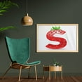 thumbnail image 2 of Letter S Wall Art with Frame, Capital Strawberry and Green Leaves Organic Plant Realistic, Printed Fabric Poster for Bathroom Living Room Dorms, 35" x 23", Vermilion Green Orange, by Ambesonne, 2 of 2