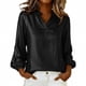thumbnail image 3 of TaTaai Women's V Neck Long Sleeve Solid Color Hot Stamping Tops Trim Party Blouses Casual Fashion Soft Comfortable Shirts for Women Daily Wear Gift, 3 of 9
