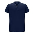 thumbnail image 5 of XIAONU Men's Henley V Neck Slim Tee Fitted Short Sleeve Henley Neck Pullover Shirt Soft Casual Daily Tees, 5 of 5