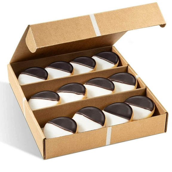 Black & White Cookies Gift Basket 12 Individually Wrapped Cookies NY Style Black and White Cookies 2-3 Day Delivery Christmas, Hanukkah, Thanksgiving Men & Women Sterns Bakery