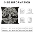 thumbnail image 5 of Orinice Decorative Throw Pillow Cover Black Floral Celtic Tree Life White Knot Round Home Decor Pillow case  White, 5 of 5