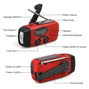 TSV Hand Crank Emergency Radio, Portable Radio Solar Powerd AM FM WB NOAA Weather Radio with SOS Alarm, Cell Phone Charge