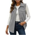 thumbnail image 3 of Womens Vest Dressy Casual Womens Fashion Solid Color Sleeveless Blouses Turndown Collar Tank Coat Womens Winter Clothes, 3 of 10
