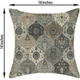 thumbnail image 6 of Black Grey Boho Pillow Covers 18x18 Inch 2 Pcs Vintage Gray Carpet Pattern Bohemia Decor Throw Pillows Retro Brown Outdoor Farmhouse Decoration Pillowcase Linen Cushion Cover for Couch Sofa Bed, 6 of 6