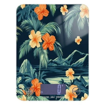 

Hawaiian Floral Pattern Food Scale Digital Kitchen Scale Waterproof Grams Ounces lbs for For Baking and Cooking