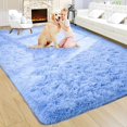 thumbnail image 1 of GFDYREE Fluffy Cerulean Blue Rug for Living Room,5x8 Area Rugs,Thick Plush Shag Rug,Shaggy Rugs for Bedroom,Big Fuzzy Carpet,Comfy Kids Rugs,Large Living Room Rugs,Soft Nursery Rug,Living Ro, 1 of 7