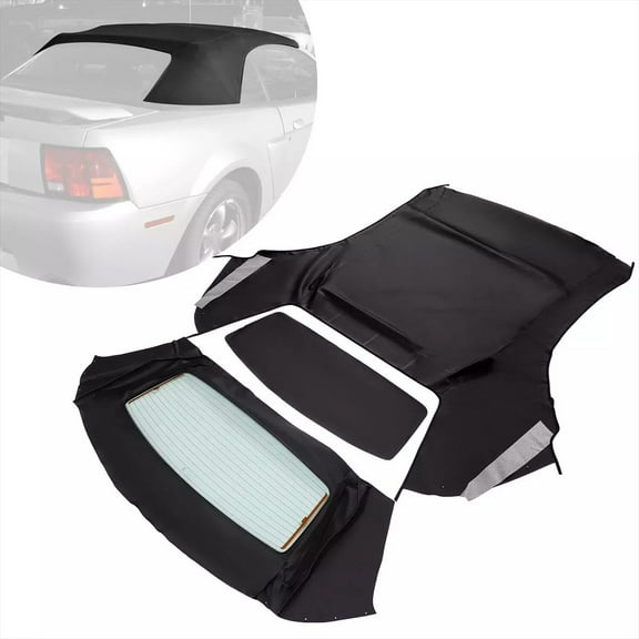 Convertible Soft Top Replacement for 1994-2004 Ford Mustang - Sailcloth Material with Heated Glass Window (Compatible with Mustang GT, Cobra)