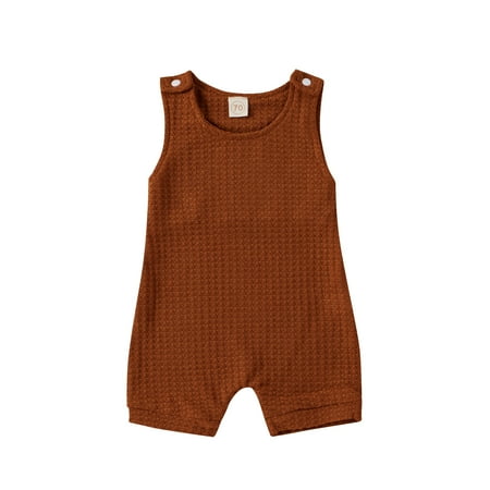 Fancifize Newborn Infant Baby Boys Girls Romper Bodysuit Sleeveless Crewneck Jumpsuit Summer Cotton Casual Onesie Outfit Clothes 3-24M