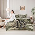 thumbnail image 5 of Homewish Camouflage Dog 7-Piece King Bedding,Labrador Retriever King Bed in a Bag,Green,Light Gray Reversible, 5 of 8