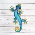 thumbnail image 1 of AIDUCHO Metal Gecko Decoración de pared para exteriores, lagarto, arte de jardín, decoración colgante de cristal azul para patio o valla, 15,2 pulgadas de largo Sincero Electrónica, 1 of 4