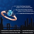 thumbnail image 2 of Gem Stone King 18K Rose Gold Plated Silver Swiss Blue Topaz and Blue Sapphire Engagement Ring for Women | 1.44 Cttw | Oval 7X5MM | Gemstone November Birthstone | Size 8, 2 of 6