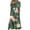Army Green, variant on ICHUANYI Women's Casual V Neck Dress Buttons Short Sleeve With Pocket Floral Print Dresses Spring Summer Clothing