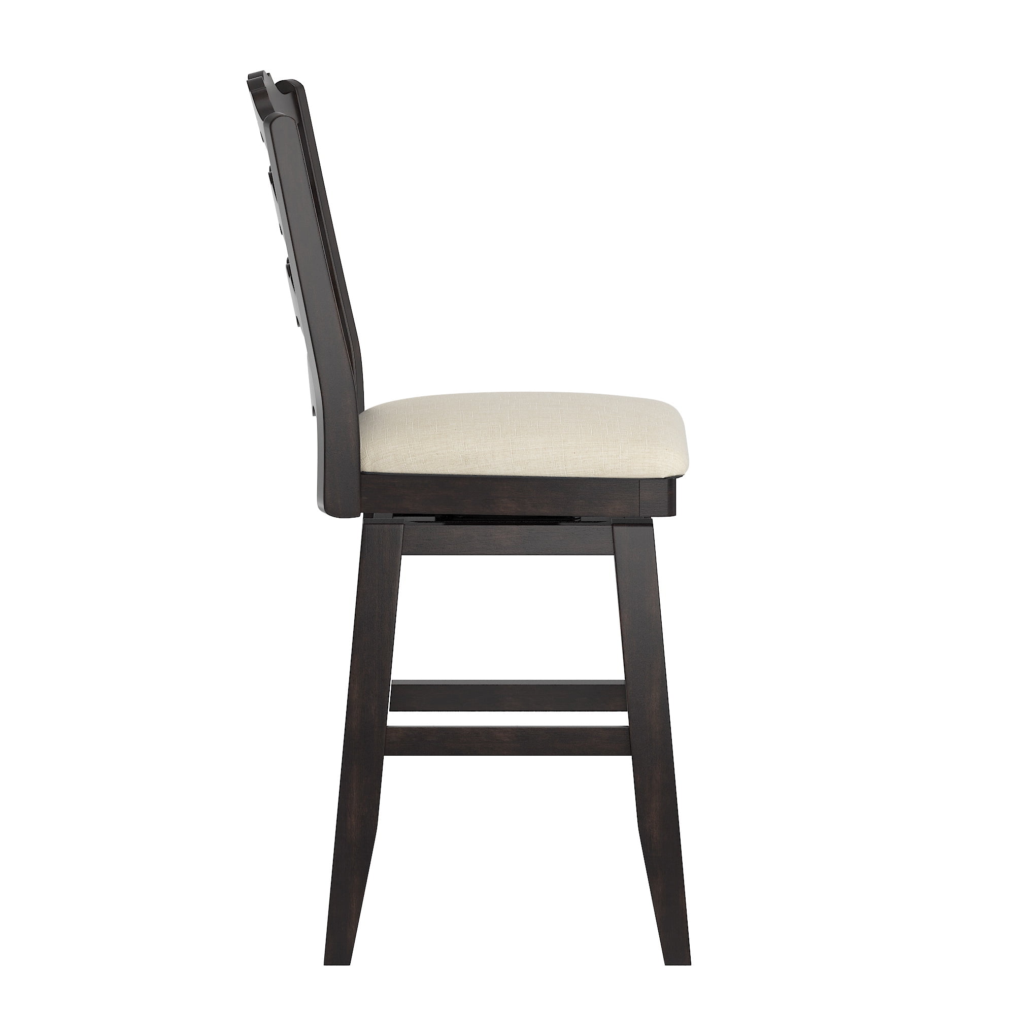 Weston Home Sheena Ladder Back 24" Wood Swivel Counter Stool, Antique Black