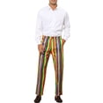 thumbnail image 2 of INSPIRE CHIC Pantalon pour Homme à Rayures Colorées Audacieuses Coupe Régulière devant Plat Pantalon Habillé 32 Multicolore, 2 of 5