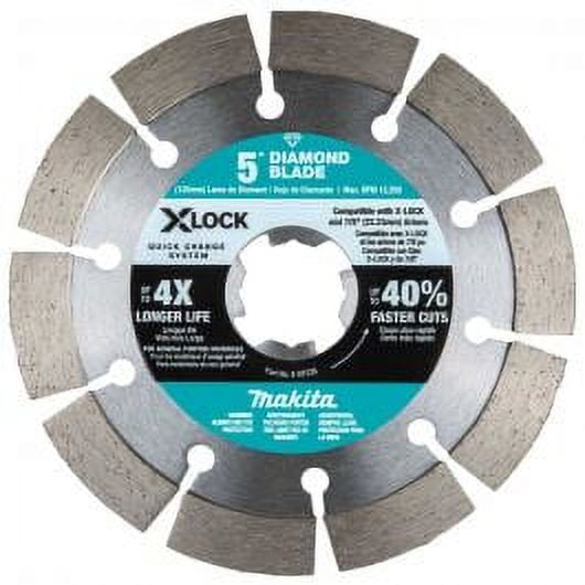 Makita X-LOCK E-07238 Diamond Blade, 5 in Dia, 7/8 in Arbor, Segmented Rim