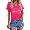 thumbnail image 2 of Cancer Awareness Shirt Pink Ribbon Cancer Support Squad Tshirts Cancer Survivor V-Neck Tops, 2 of 4