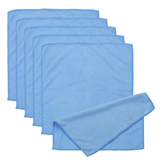 Uxcell Glasses Cleaning Cloth 11.81" x 11.81", Microfiber Eyeglasses Cleaner Cloths Soft Absorbent Rags, Blue 6 Pcs