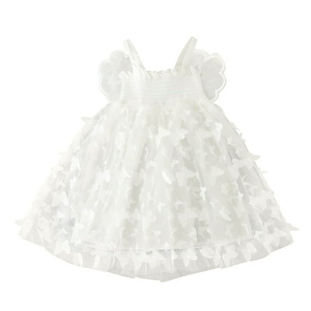 

Sngxgn Toddlers and Baby Girls Dresses Sleeveless Colorful Striped Printed Braces Skirt Sundress Girls Summer Dresses White Size 100