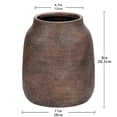 thumbnail image 4 of 7” Handcrafted Ceramic Vase Vintage Pottery Brown Vases with Distressed White-Wash Finish Farmhouse Decorative Accent(Not Watertight), 4 of 5