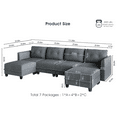 thumbnail image 2 of NYBOPAVIS Modular Sectional Sofa, 6 Seat Modular Sectional Sofa with Storage, Velvet Waterproof Anti-Scratch Sofa for Living Room, 2 of 8
