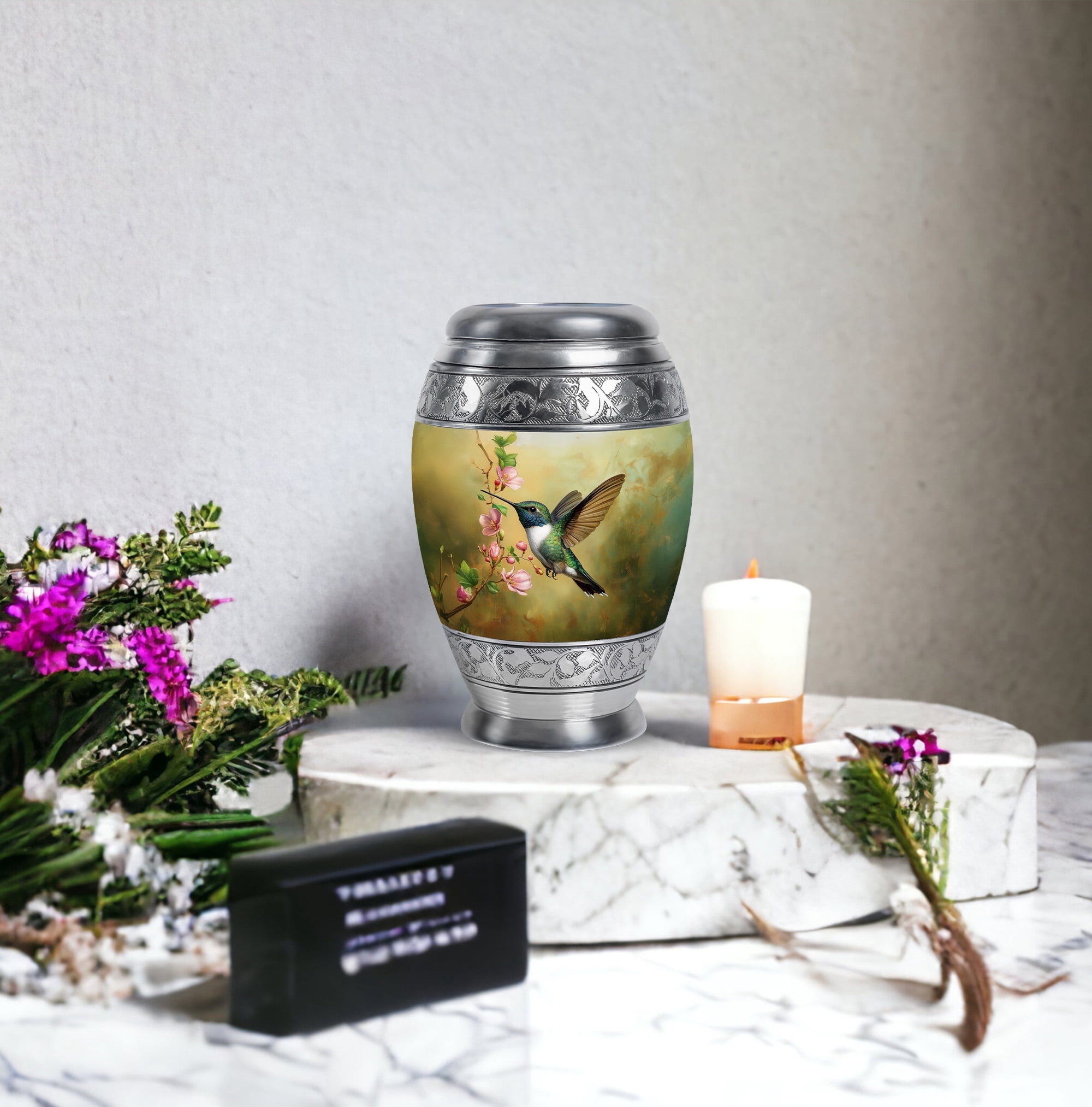 Yatskia Blossoms Hummingbird Cremation Urns For Human Ashes Keepsake, Funeral Urns For Adult Ashes Men & Women, (Monar 3 Inch, Pack of 1)