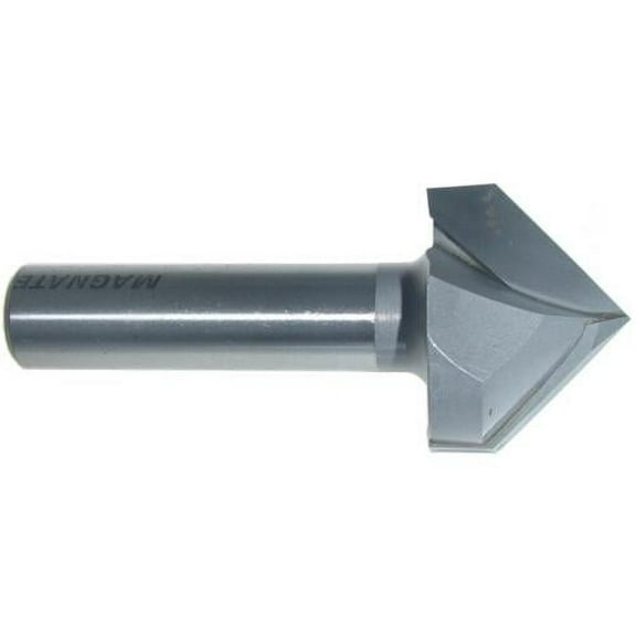 Magnate 707 V-Grooving Router Bit - 90 Degree, 1-1/4" Cutting Diameter, 1/2" Shank Diameter, 7/8" Cutting Length, 2" Shank Length