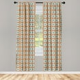 thumbnail image 4 of Ambesonne Classic Window Curtains, Geometric Forms, Each 28" W x 84" L, Mustard Beige, 4 of 4