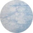 thumbnail image 6 of HomeRoots 656768 8 ft. Sky Blue & Ivory Abstract Transitional Washable Round Area Rug with UV Protection, 6 of 9