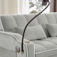 thumbnail image 4 of Versatile Foldable Double Seat Recliner,Comfortable Velvet Pull-Out Sleeper Sofa Bed with Side Pockets,USB Port,Swivel Phone Stand, Ashtray and Adjustable Backrest, 4 of 9