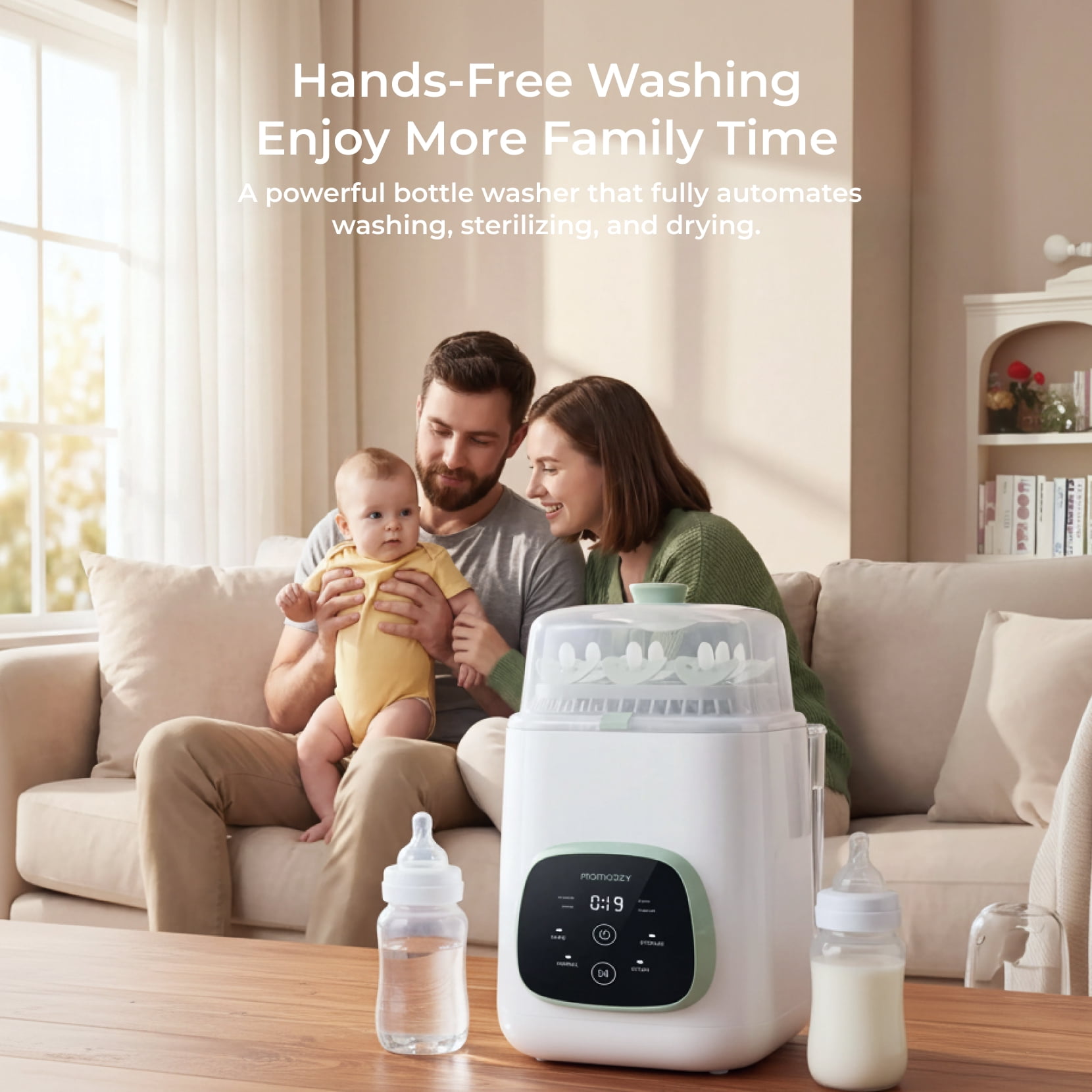 Momcozy Baby Bottle Washer, Sterilizer & Dryer Combo for Easy Cleaning, Bottle Washer Machine for Bottles,KleanPal Pro Bottle Washer with 60 Detergent Tablets