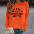 thumbnail image 2 of JFGHDG Oversized Sweatshirt for Women, Crewneck Long Sleeve Casual Fleece Tops Graphic Hoodies Pullover Sweater Orange 2XL, 2 of 8