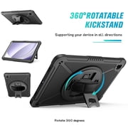Lmcpa Case for Samsung Galaxy Tab A11 Plus 11 2025 / A9 Plus 11 2023, Multi-Functional Cover with 360° Rotate Stand / Screen Protector / Shoulder Strap / Hand Strap, Black
