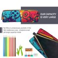 thumbnail image 5 of Rateoe Gaming Print Leather Pencil Case with Smooth Zipper, Compact Storage for Writing Tools & Art Supplies, 8.26" x 1.96" x 2.16", 5 of 7