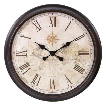 Patton Wall Decor 30 Inch Bronze Antique World Map Clock Patton Wall Decor 30 Inch Bronze Antique World Map Clock