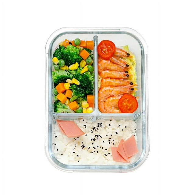 Contenedor De Alimentos Vidrio Con 3 Divisiones Casa y Concepto CC078
