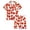 p-167Red629, variant on CAIVO Kids Girls Bow Knot Printed 2 Piece Pajama Sets Short Sleeve Lapel Button Down Shirts Tops With Shorts Home Pjs