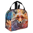 thumbnail image 2 of Easygdp Color Splash Fox Portrait Bolsa Térmica Premium - Tela Oxford Impermeable, Gran Capacidad, Bolsillo Frontal, Unisex para Trabajo, Escuela, Actividades al Aire Libre y Picnics, 2 of 8