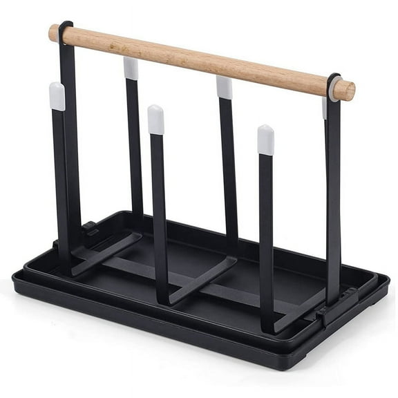 Holder,Dish Drainer Bottles,6 Stand, Metal Cup Holder with Tray and Dryer for Bottles and Cups
