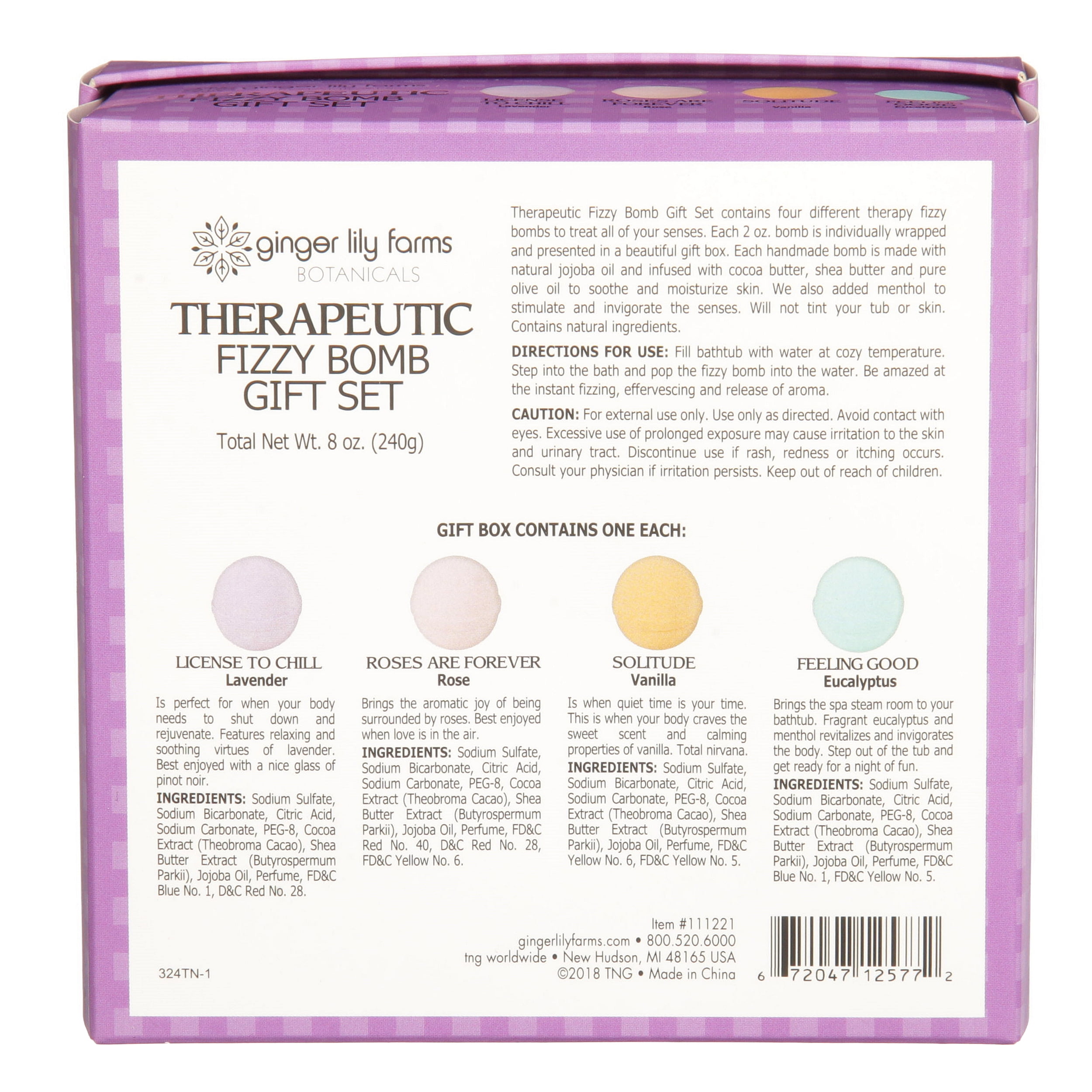 Ginger Lily Farms Therapeutic Fizzy Bath Bomb Gift Set 4 Ct 2 Oz Ea Walmart Com Walmart Com