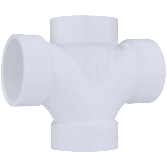 Genova Products PVC DWV Tee Fitting - 1.5 In. Hub, White