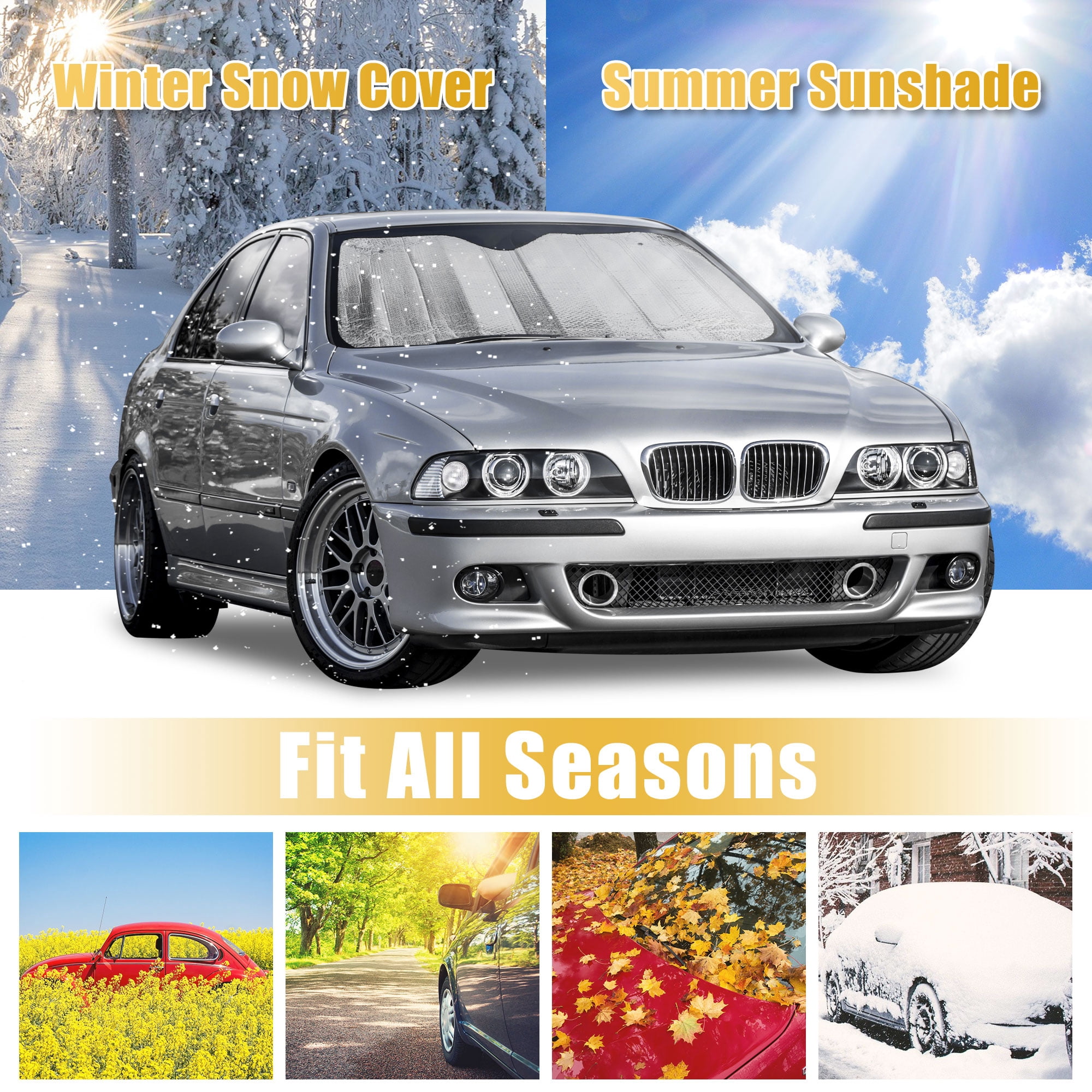 Unique Bargains Brim Aluminium Foil Exterior Universal Car Front Window Sunshade