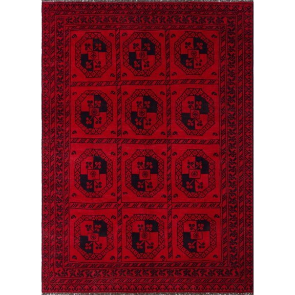 Vintage Aleah Red/Black Rug, 6'5" x 9'10"