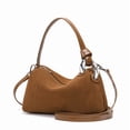 thumbnail image 5 of Genuine Leather Hobo Bag, Women's Suede Crescent Underarm Crossbody Shoulder Purse, 5 of 10