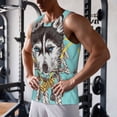 thumbnail image 5 of Fotbe Husky With Dreamcatcher Pattern Men's Quick Dry Workout Tank Top Gym Muscle Tee Fitness Bodybuilding Sleeveless T Shirt Breathable Workout Shirt-Medium, 5 of 9