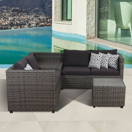 Atlantic Deluxe Patio Wicker 3-Piece Sectional Cebu