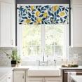 thumbnail image 2 of nqOlkjepod Lemon Farmhouse Short Window Curtain Valances, Watercolor Yellow Blue Fruit Branch Flower Rod Pocket Kitchen Valances for Living Room Bedroom Bathroom Cafe, 1 Panel - 42" x 12", 2 of 8